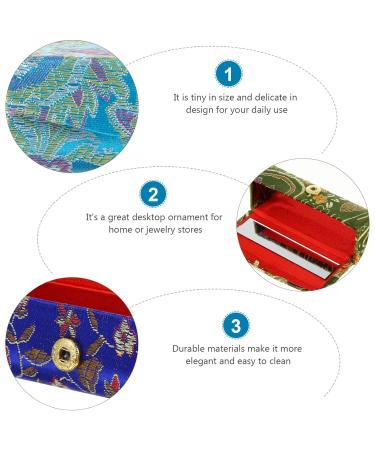 Solustre Retro Embroidery Lipstick Box - 3pcs Satin Silky Holder Case for Makeup & Jewelry Storage | Perfect Organizer for Women & Girls - Buy Online on GoSupps.com