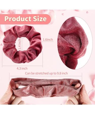 24-Piece Blush Velvet Hair Scrunchies Set with Drawstring Bag - Soft Elastic Hair Bands for Girls and Women | Perfect for Theme Parties and Everyday Use - Buy Online on GoSupps.com