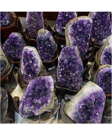 Natural Amethyst Geode Quartz Cluster Crystal Specimen Semi-Precious Stone Jade Exorcise Evil Spirits Money Drawing Jaspery Natural (Color : About 1800-1900) - Buy Online on GoSupps.com