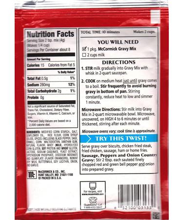 McCormick Sausage Country Gravy Mix (Pack of 4) 2.64 oz - Delicious and Easy to Prepare - Buy Online on GoSupps.com