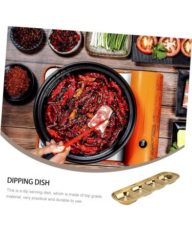 HOMSFOU 1Pc Condiment Dishes Side Seasoning Dish Divided Sauce Dishes dip Dishes Japanese dip Bowls Compartment Appetizer Plate Mini Appetizer Seasoning Dishes Small Sushi Headset hot Pot Gold 26.5x8.1cm - Buy Online on GoSupps.com