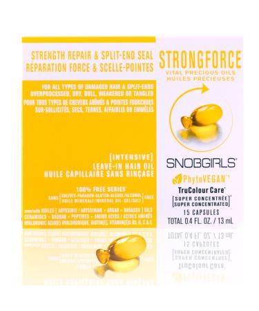 SNOBGIRLS STRONGFORCE Leave-In Hair Oil for Strength Repair & Split End Seal with Hyaluronic Acid  Argan Oil  Abyssinian & Babassu Hair Oils  Ceramides  Peptides  Baobab & Vitamins. All Types of Damaged Hair  Length & Sp... - Buy Online on GoSupps.com