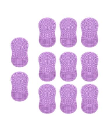 Face Scrubber Brush - 10 Face Cleansing Brush | Small Deep Cleaning Face Brush Silicone Scrubber | Women Men Daily Skincare Face Brush with Ergonomic Grip for Business Trip Travelling Purple