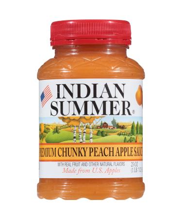 Indian Summer Chunky Peach Applesauce, 23 Ounce (Pack of 6)