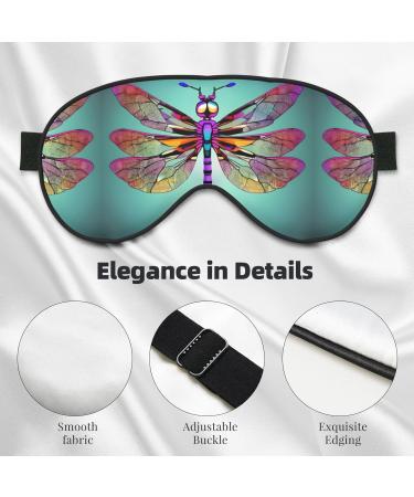 Shop Cute Dragonfly Pattern Double-Sided Eye Mask | Adjustable Comfort Blindfold - Light Blocking Sleep Mask - Buy Online on GoSupps.com