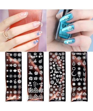 NICENEEDED Flower Nail Art Stamping Kit - 4Pcs Nail Stamp Templates + 1 Stamper & Scraper - DIY Manicure Tool with Dreamcatcher Image Plates - Buy Online on GoSupps.com