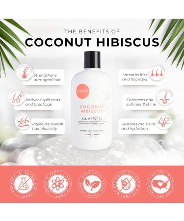 DANI Natural Nourishing Conditioner - Organic Vegan & Cruelty-Free | Sulfate & Paraben Free 12oz - Hydrate & Strengthen Hair with Coconut Hibiscus - Buy Online on GoSupps.com