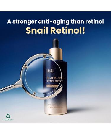 Dr. G Black Snail Retinol Ampoule - Korean Skincare with Snail Mucin - Advanced Retinol Face Ampoule for Glowing Skin - Anti Aging - Pore Minimizer for Fine Lines & Even Skin Tone Support - 1.69 fl oz - Buy Online on GoSupps.com