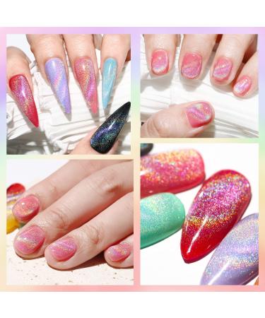 15ml/0.5fl oz Holographic 9D Cat Eye Gel Polish with Magnetic Stick - Shiny Glitter Soak Off Nail Polish for Nail Salon - Buy Online on GoSupps.com