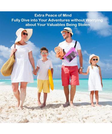 AiRunTech Waterproof Pouch with Waist Strap (2 Pack) - Keep Phone and Valuables Safe & Dry | Ideal for Beach, Boating, Swimming, Snorkeling | Black + Pink - Buy Online on GoSupps.com