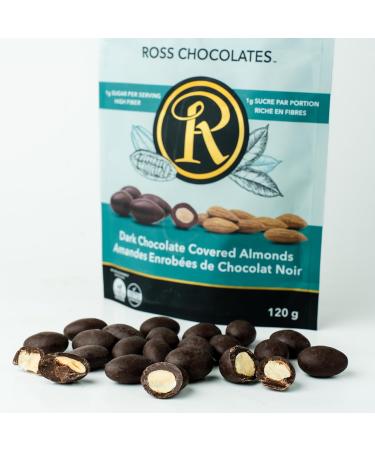 Ross No Sugar Added Dark Chocolate Covered Almonds: Premium Sugar Free Candy for Diabetics Indulge in Zero Sugar Keto Friendly Chocolate Joy! - Buy Online on GoSupps.com