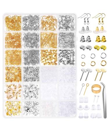Earring Making Kit, Anezus 2320Pcs Earring Making Supplies Kit with Earring Hooks Findings, Earring Backs Posts, Jump Rings for Jewelry Making Supplies