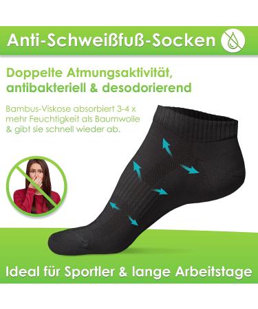 Paixx Premium Bamboo Sneaker Socks 8 Pack | Breathable Antibacterial Ankle Socks for Men & Women | Sizes 39-42 & 43-46 | Lint-Free Anti-Smell Black Socks - Buy Online on GoSupps.com