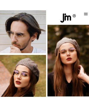 JM Aviator Blue Light Blocking Glasses | Square Eye Protection & Anti-Glare Eyewear for Men & Women - Gold & Silver - Buy Online on GoSupps.com