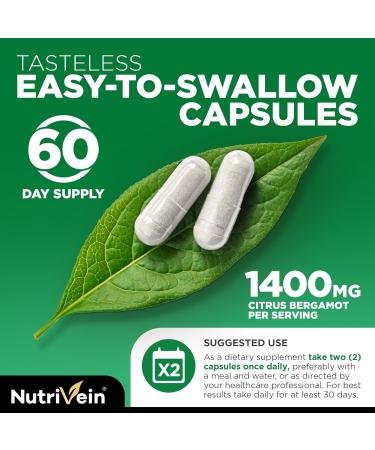 Nutrivein Premium Citrus Bergamot & Apple Cider Vinegar Supplements Bundle: Apple Cider Vinegar Capsules & 25:1 Citrus Bergamot Supplement for Vitality Digestion & Circulatory Wellness - Buy Online on GoSupps.com