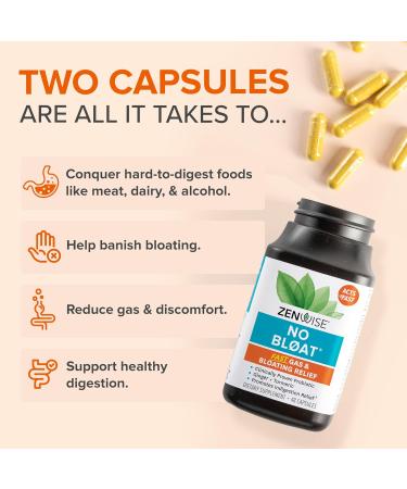 Zenwise Health No Bloat Probiotics for Women and Men Digestive Health with Ginger Dandelion and Lactase Digestive Enzymes for Gas and Bloating Relief - Vegan Water Retention Pills - 48 CT 48 Count (Pack of 1) - Buy Online on GoSupps.com
