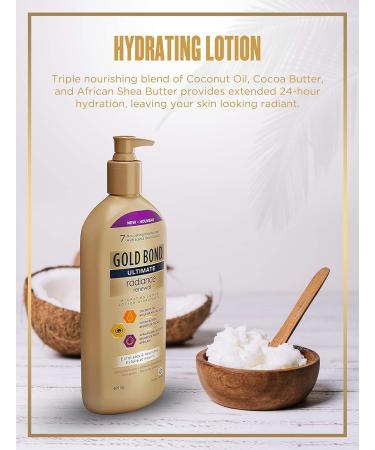 Gold Bond Radiance Renewal Hydrating Body Lotion 400ml Pump Bottle Hydrating Moisturizing and Exfoliating Lotion With Coconut Oil Cocoa Butter and African Shea Butter Old 400 ml (Pack of 1) - Buy Online on GoSupps.com