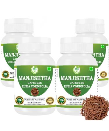 Morsan Healthcare manjistha (Rubia cordifolia) Capsules | 100% Containing Natural Product | Combo Pack of 4 x 60 x 500 mg. Veg Capsules. (4)