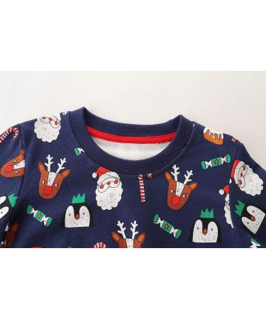 Boys Dinosaur Sweatshirt | Cotton Long Sleeve Pullover | Kids Casual Top | Toddler Girls Shirts | Baby Clothes 1-8 Years | Christmas Santa Claus Design - Buy Online on GoSupps.com