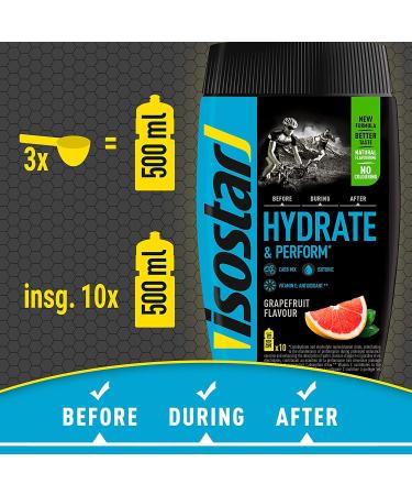 ISOSTAR Hydrate & Perform ISO Drink - Isotonic Beverage Powder with Electrolytes - Grapefruit Flavor - 400g (2x400g) for Enhanced Sporting Performance - International Shipping Available - Buy Online on GoSupps.com