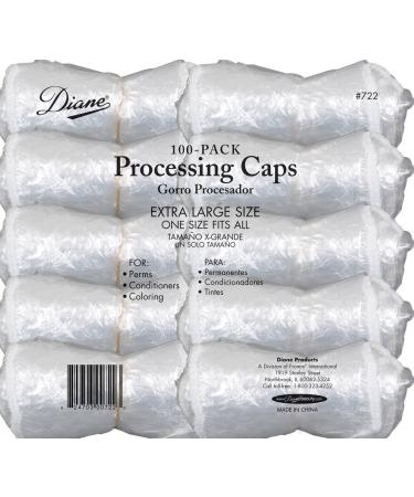 Diane Processing Caps 200-pack hair color chemicals perms hair conditioner one size extra large reusable protects your hair dyeing hair care salon use professional use stylist secures elastic band