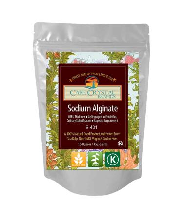 Sodium Alginate 100% Food Grade | Natural Thickening Powder & Gelling Agent for Cooking ( 16 Oz) 1 Pound (Pack of 1)