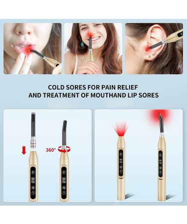 Farmlite Red Light Therapy Cold Sore Treatment Device for Lips - Fever, Blister, and Red Cold Sore Relief - Mouth/Nose Gold - Buy Online on GoSupps.com