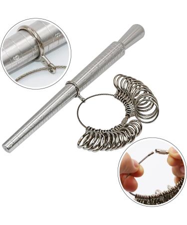 PHYHOO Metal Ring Sizer Set - Ring Mandrel & Gauge Kit for Jewelry Making - US Sizes 0-13 - Buy Online on GoSupps.com