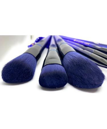 Melanie's10 pieces makeup brush set with Velvet bag. Dark Blue. - Buy Online on GoSupps.com