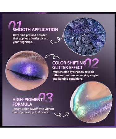 Lestpola Chameleon Glitter Eyeshadow Red Purple Metallic Effect Intense Shine Long Lasting Fine Texture Highly Pigmented Holographic Glitter Eyeshadow Makeup 04 - Buy Online on GoSupps.com