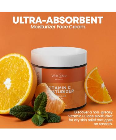 Vitamin C Face & Neck Moisturizer | Firming Eye Cream for Anti-Aging & Glowing Skin | Green Tea Hyaluronic Acid Vitamin E & Jojoba Oil - 4oz - Buy Online on GoSupps.com