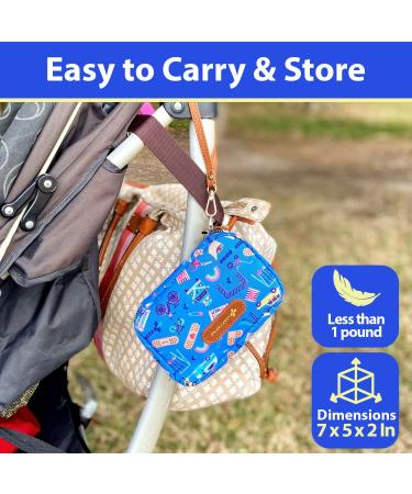 Kids Travel First Aid Kit - 130 Pc. Compact & TSA-Approved for Car, Purse, Diaper Bag, Backpack & Suitcase - Buy Online on GoSupps.com