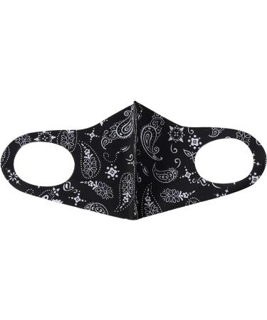 Washable Reusable Paisley Cloth Face Mask for Men and Women - 3 Black Pack - Ideal for Cycling, Skiing, and Outdoor Protection - Buy Online on GoSupps.com