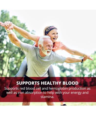 Prohemia Natural Blood Builder Iron Supplement - 60 Pills for Healthy RBC & Oxygen Levels - Buy Online on GoSupps.com