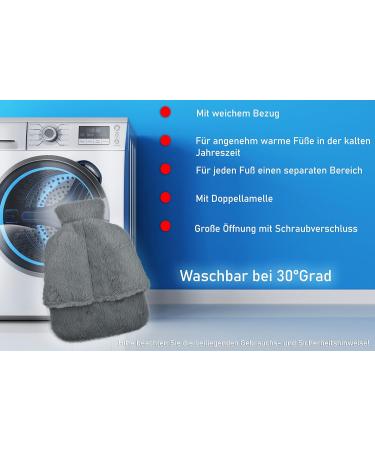 2-in-1 Foot Warmer & Heat Bottle - Super Fluffy Electric-Free Winter Heating for Feet - Anthracite Fur Look - Buy Online on GoSupps.com