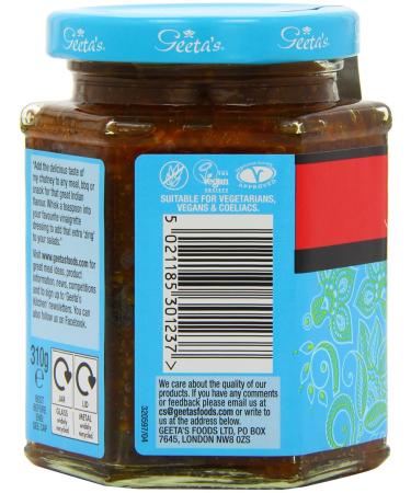 Buy Geeta's Lime and Chilli Chutney 310g (Pack of 6) - Authentic Indian Flavors | International Shipping Available - Buy Online on GoSupps.com