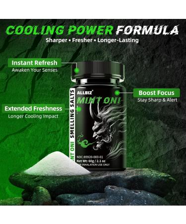 Potent Smelling Salts - Mint Oni - Mint Scent Long Lasting Pre-Activated for Athletes Powerlifting Gym Exercise Laborer - Buy Online on GoSupps.com