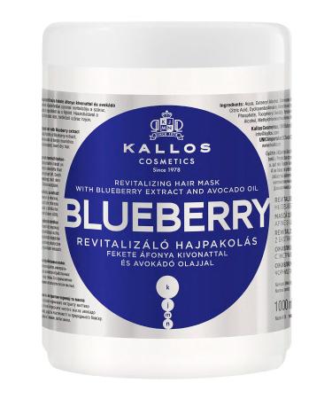 Kallos KJMN Blueberry Revitalising Hair Mask for dry brittle and chemically treated hair 1000 ml 1000ml - Buy Online on GoSupps.com