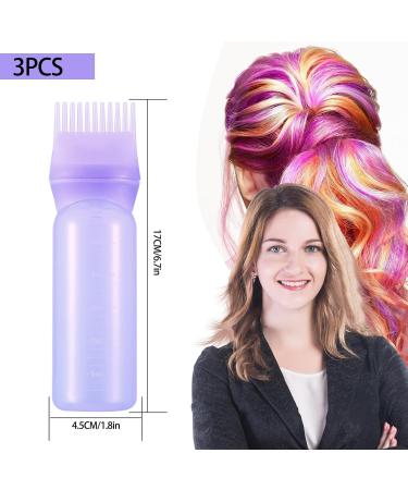 Xujinsongg 3pcs 177ML Hair Oil Applicator & Dye Comb Bottles - Precision Color Application with Graduated Scale - Buy Online on GoSupps.com