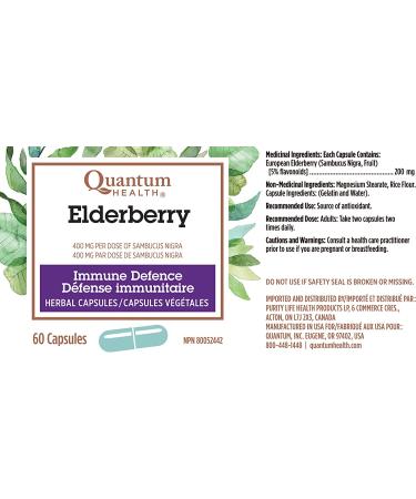 Quantum Health Elderberry Capsules - Immune Support Supplement (60 Ct) - Buy Online on GoSupps.com