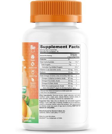 Doctor's Best Omega + DHA Kids Gummies - 90 Gelatin-Free Citrus Gummies - Buy Online on GoSupps.com