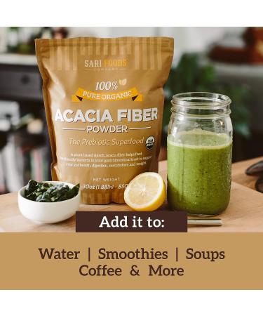 Organic Acacia Fiber Powder (30oz) - Plant Based Prebiotic Superfood for Gut Health - Buy Online on GoSupps.com