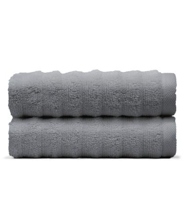 Cosy House Collection 2-Pack Classic Cotton Washcloth Towel Set - Ultra Soft, Absorbent & Quick Drying - Luxury 100% Cotton Plush Towel - for Bathroom, Shower & Kitchen (Washcloth, Grey) 2-Pack Washcloth Grey