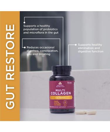 Ancient Nutrition Multi Collagen Gut Restore - 90 Capsules | Dr. Axe - Buy Online on GoSupps.com