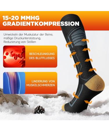 Buy Tanstc Merino Professional Ski Socks - Anti-Bubble Warm Thick Thermosocks for Men & Women | Cold Weather Compression Socks | Breathable & Fast-Drying - 2 Pair (43-46 Black) - Buy Online on GoSupps.com