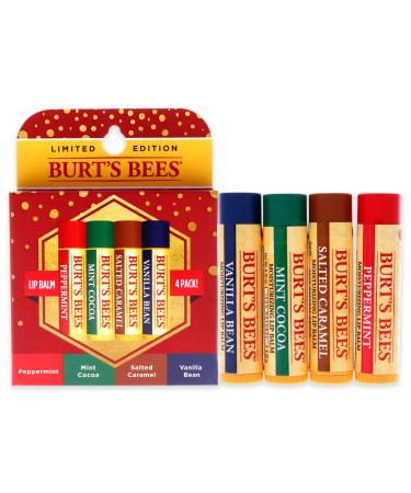 Burts Bees Burts Bees Bliste Kit Limited Edition Unisex 2021 - Lip Balm Pepermint  Mint Cocoa  Salted Caramel  Vanilla Bean SADHB70 4 Piece Set