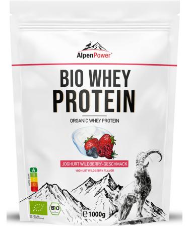 Alpenpower Bio Whey Protein Yoghurt Wildberry 1 kg-100% natural ingredients & without additives-high-quality CFM protein powder made of best organic alpine milk Yoghurt-Wildberry 1 kg (1 Pack) - Buy Online on GoSupps.com