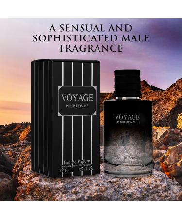 Voyage for Men Eau De Parfum - Sophisticated Male Fragrance Composition of bergamot Pepper Lavender Star Anise & Nutmeg - Base of Peppery & Vanilla - Go-To Daily Scent - Elegant 100ml Bottle - Buy Online on GoSupps.com