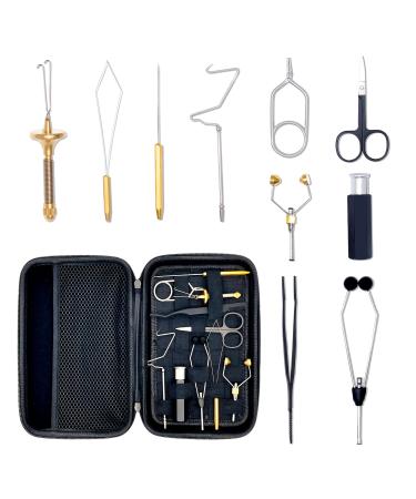 AIFHAAN Fly Tying Tool Kit Complete Tools Assortment 10 in 1 Include Waterproof Tool Case Fly Tying Tools Set
