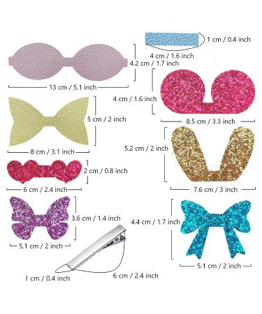 AOUXSEEM Faux Leather Hair Bow DIY Kit - 20 Sets | Pre-Cut Pieces & Clips for Fashionable Hair Accessories - Buy Online on GoSupps.com